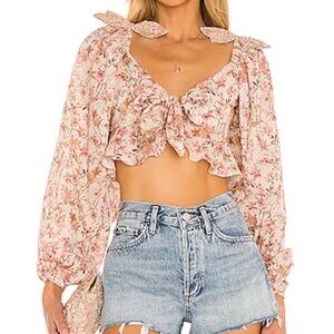 Tularosa Floral Pink Crop Top